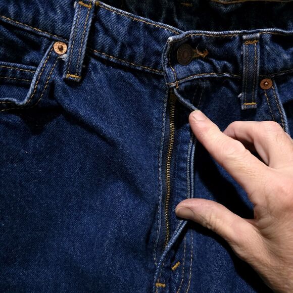 Levis 505 Orange Tab Jeans 34x30 VTG Mens USA Dark Wash Straight Dressy Western - Picture 6 of 16